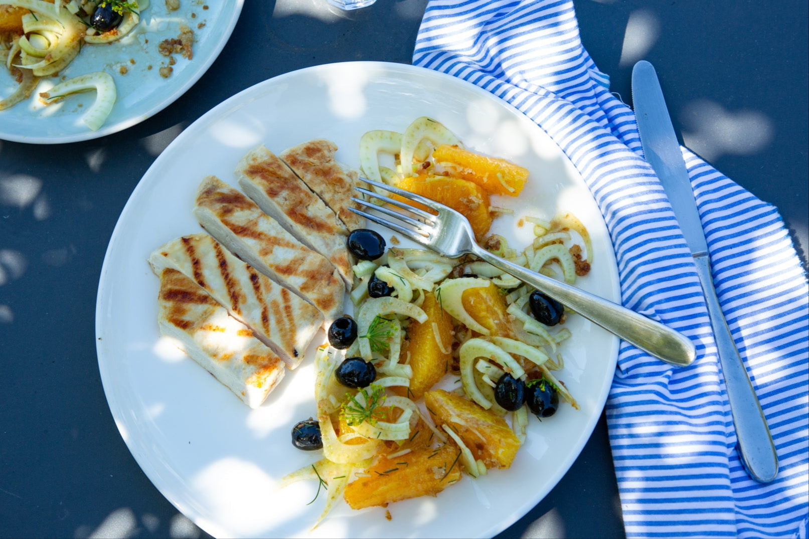 Orange Fennel Salad with Grilled Chicken