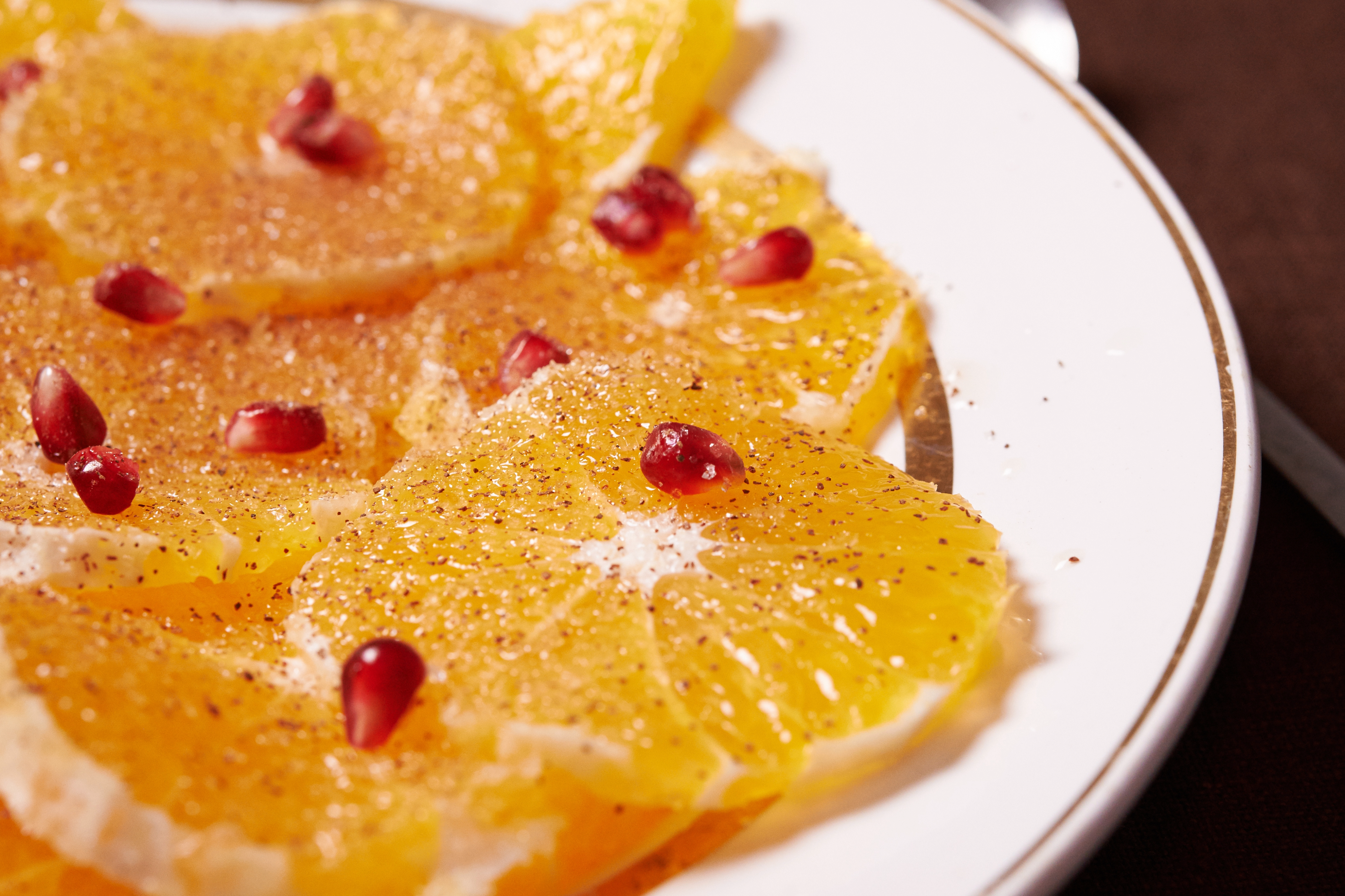 Sliced Oranges with Cinnamon and Culinary Argan Oil