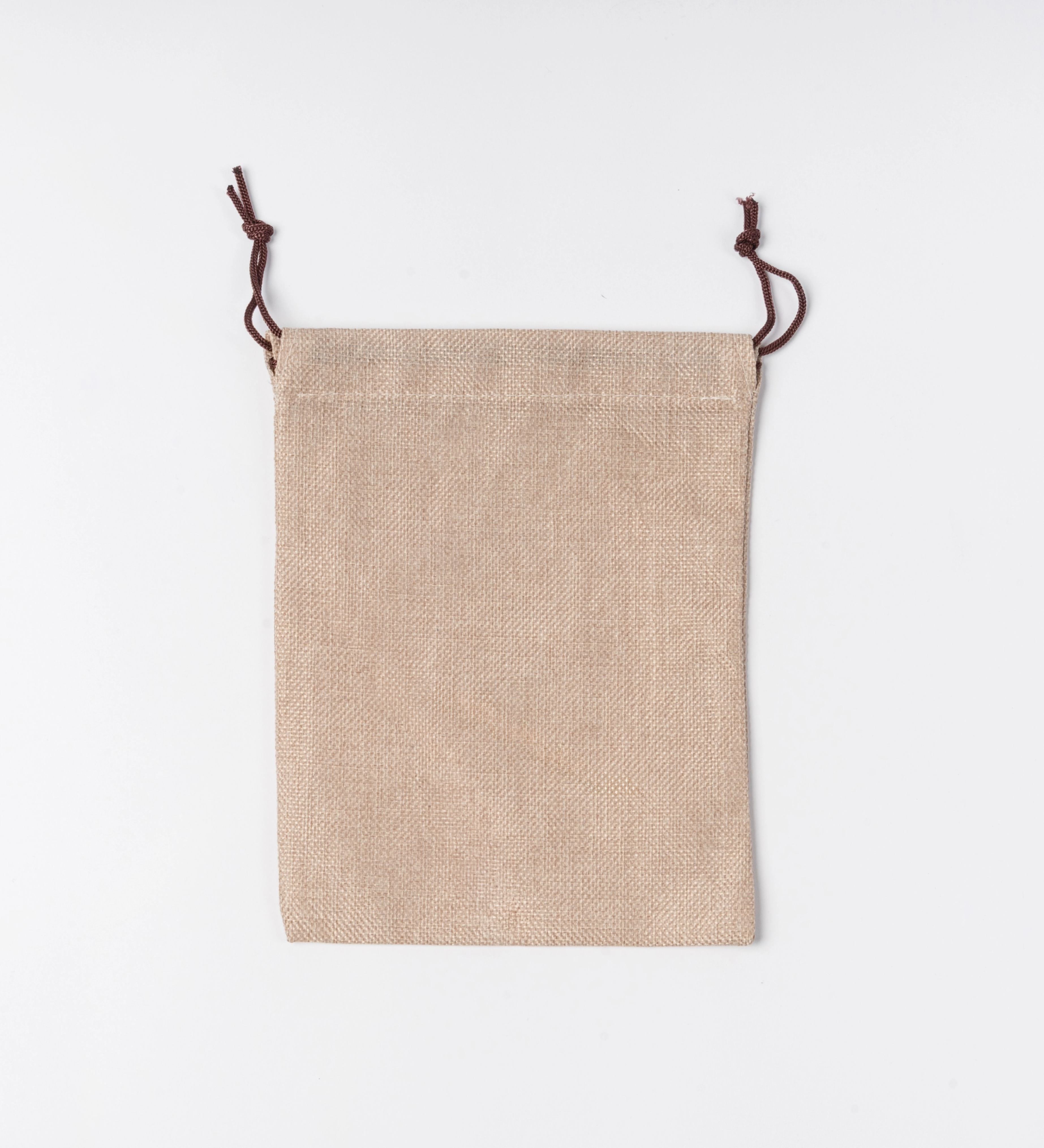 Linen cotton pouch for ARLO culinary argan oil – eco-friendly reusable drawstring bag, back view
