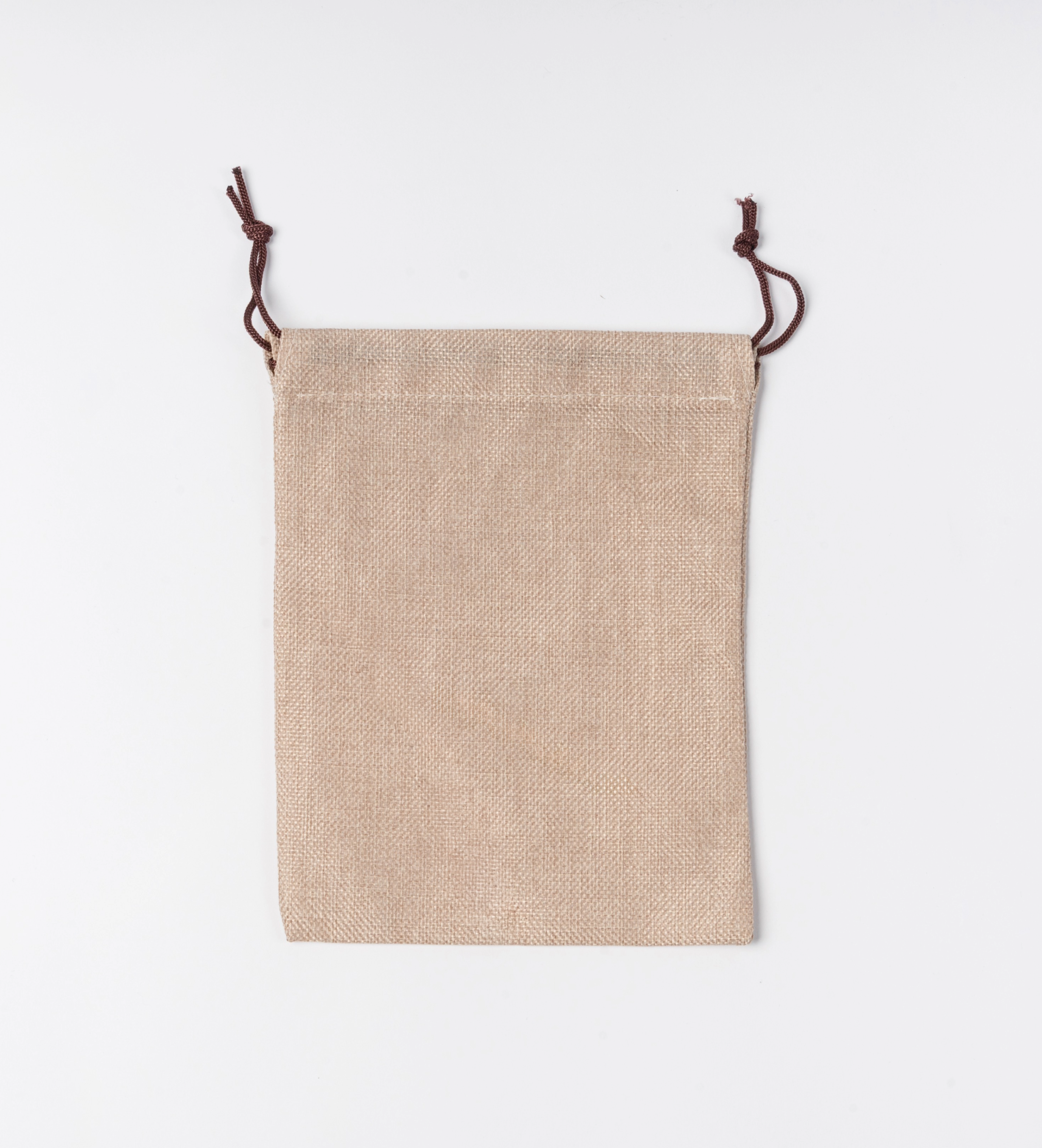 Linen cotton pouch for ARLO culinary argan oil – eco-friendly reusable drawstring bag, back view